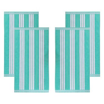 SUPERIOR Cabana Stripe Oversized Cotton 4 pc Beach Towel Set