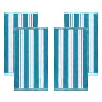 SUPERIOR Cabana Stripe Oversized Cotton 4 pc Beach Towel Set