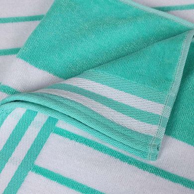 SUPERIOR 6-Pack Cabana Stripe Oversized Cotton Beach Towels