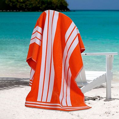 SUPERIOR 6-Pack Cabana Stripe Oversized Cotton Beach Towels