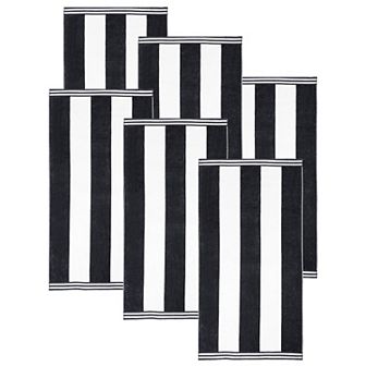 SUPERIOR 6-Pack Cabana Stripe Oversized Cotton Beach Towels