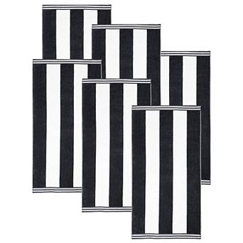 SUPERIOR 6-Pack Cabana Stripe Oversized Cotton Beach Towels