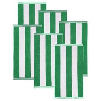 SUPERIOR 6-Pack Cabana Stripe Oversized Cotton Beach Towels