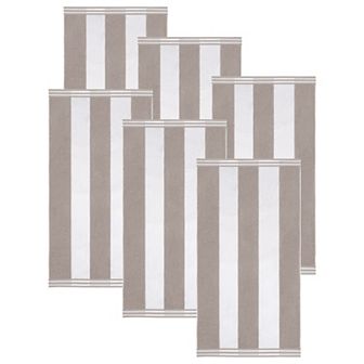 SUPERIOR 6-Pack Cabana Stripe Oversized Cotton Beach Towels