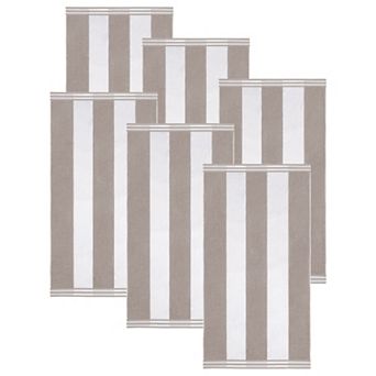 SUPERIOR 6-Pack Cabana Stripe Oversized Cotton Beach Towels