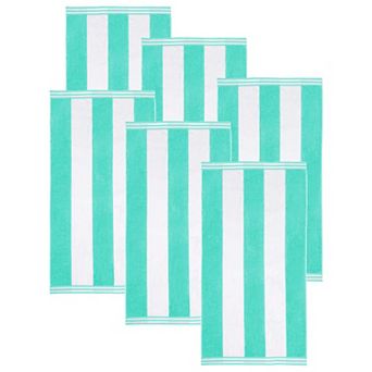 SUPERIOR 6-Pack Cabana Stripe Oversized Cotton Beach Towels
