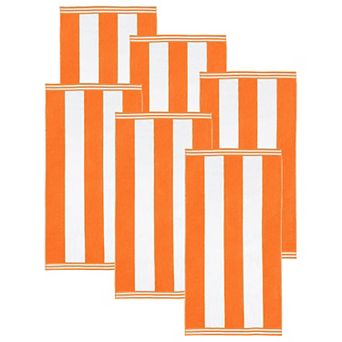 SUPERIOR 6-Pack Cabana Stripe Oversized Cotton Beach Towels