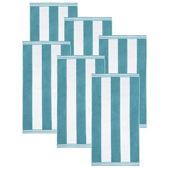 SUPERIOR 6-Pack Cabana Stripe Oversized Cotton Beach Towels