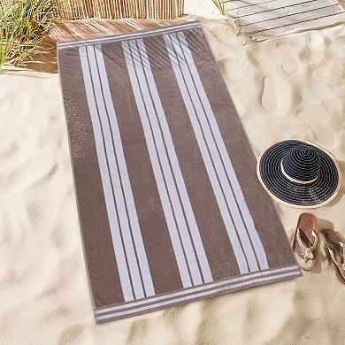 SUPERIOR Cabana Stripe Oversized Cotton 2-Piece Towel Set