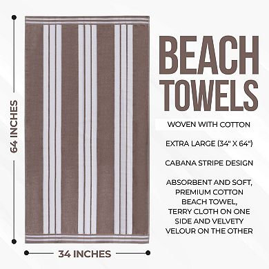 SUPERIOR Cabana Stripe Oversized Cotton 2-Piece Towel Set