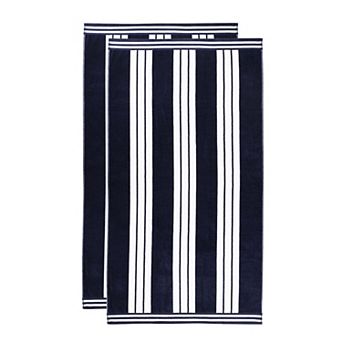 SUPERIOR Cabana Stripe Oversized Cotton 2 pc Towel Set