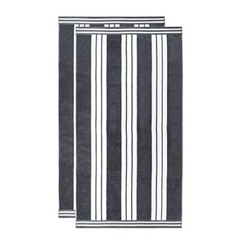 SUPERIOR Cabana Stripe Oversized Cotton 2 pc Towel Set