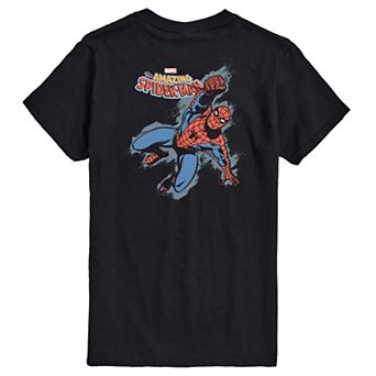 Big & Tall Spider-Man Comic Grunge Graphic Tee