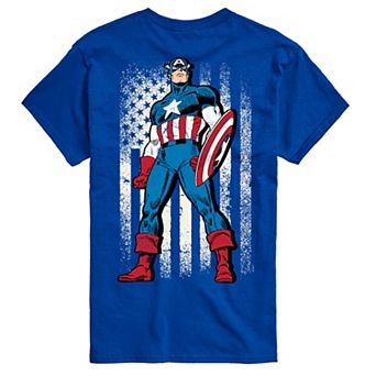 Big & Tall Captain America Flag Retro Graphic Tee
