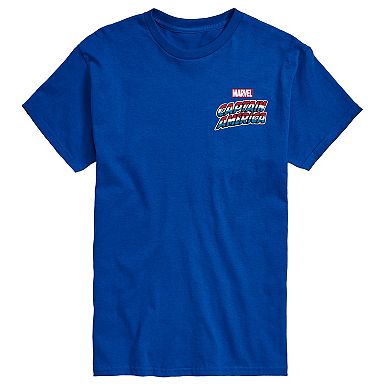 Big & Tall Captain America Flag Retro Graphic Tee