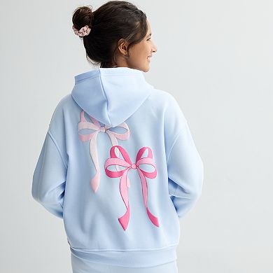 Girls 7-16 Harper & Ivy Bow Graphic Hoodie