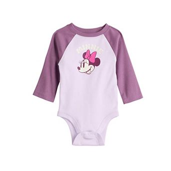 Disney's Minnie Mouse Baby Girl Long Sleeve Raglan Bodysuit by Jumping Beans®