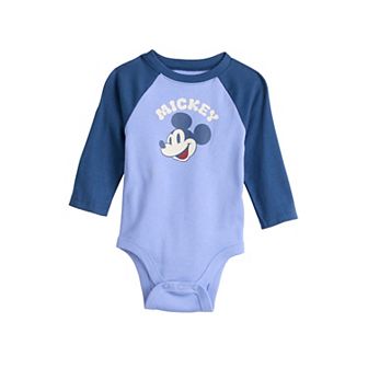 Disney's Mickey Mouse Baby Boy Long Sleeve Raglan Bodysuit by Jumping Beans®