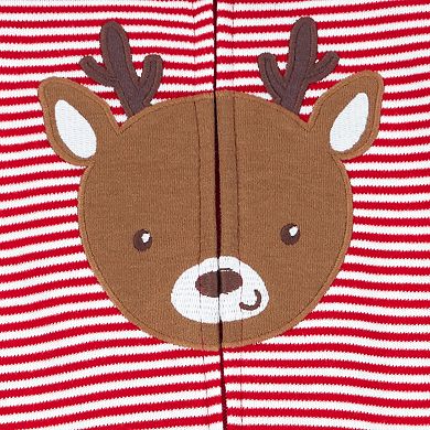Carter's Baby Reindeer 2-Way Zip Cotton Sleep & Play Pajamas