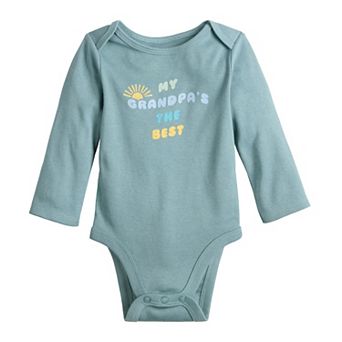 Baby Jumping Beans® "My Grandpa's The Best" Long Sleeve Lapped Shoulder Bodysuit