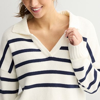 Juniors' SO® Notch Neck Pullover Sweater