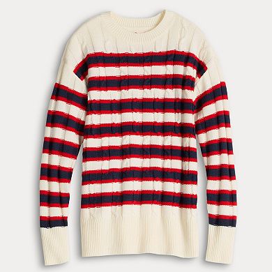 Juniors' SO® Cable Tunic Sweater