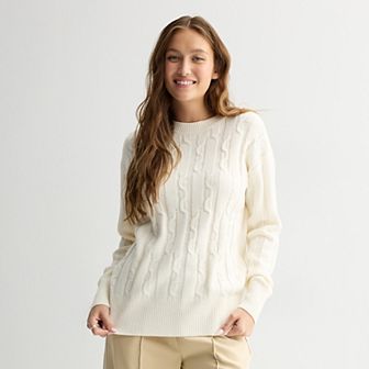 Juniors' SO® Cable Tunic Sweater