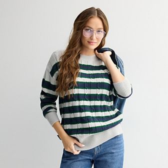 Juniors' SO® Cable Tunic Sweater