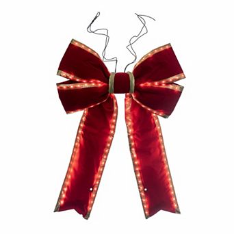 Vickerman Outdoor Christmas Bow with Gold Trim