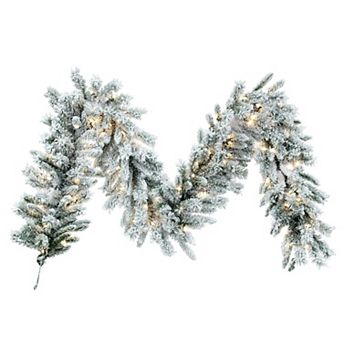 Vickerman 9-ft. Pre-Lit Artificial Flocked Utica Fir Garland with 100 LED Lights
