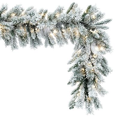 Vickerman 9-ft. Pre-Lit Artificial Flocked Utica Fir Garland with 100 LED Lights