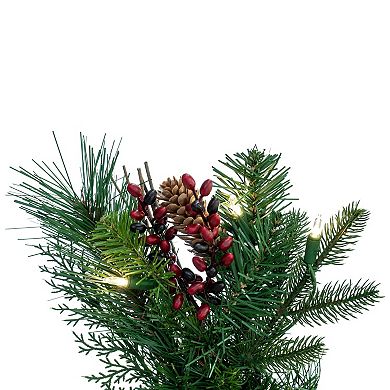 Vickerman 9-ft. Artificial Cibola Mixed Berry Garland with Warm White LED Lights