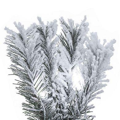 Vickerman 36-in. Artificial Flocked Alaskan Pine Christmas Tree with Warm White LED Lights