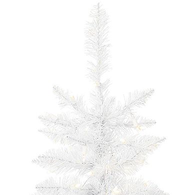 Vickerman Artificial Sparkle White Spruce Christmas Tree with Warm White LED Lights - 3.5-ft.
