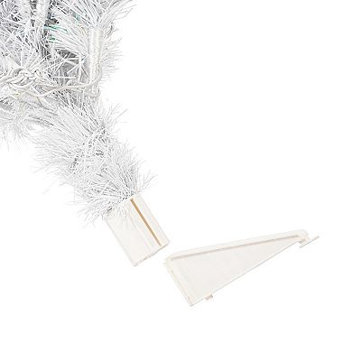 Vickerman Artificial Sparkle White Spruce Christmas Tree with Warm White LED Lights - 3.5-ft.