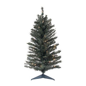 Vickerman Artificial Canadian Pine Christmas Tree with Clear Lights - 3-ft.