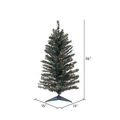 Vickerman Artificial Canadian Pine Christmas Tree with Clear Lights - 3-ft.