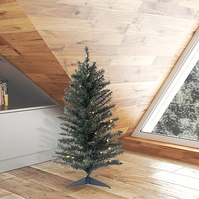 Vickerman Artificial Canadian Pine Christmas Tree with Clear Lights - 3-ft.
