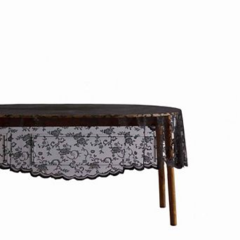 HLC.ME Harper Floral Lace Fabric Tablecloth, Table Cloth Round Tables, Wrinkle Resistant, Patterned