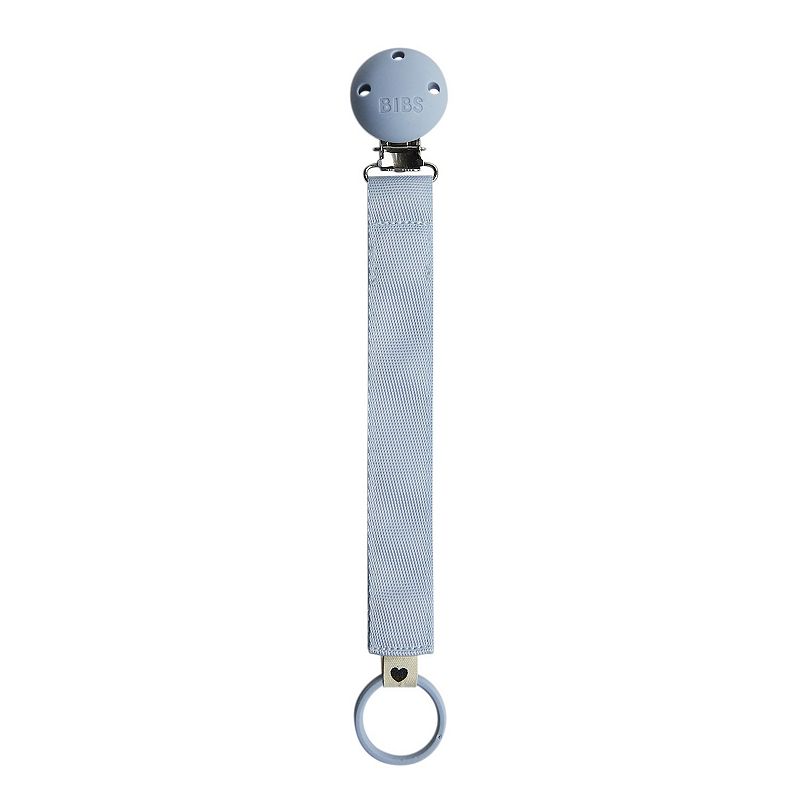 Bibs Pacifier Ribbon Clip, Dusty Blue