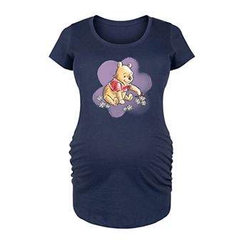 Disney's Winnie The Pooh Maternity Floral Graphic Tee