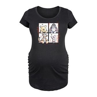 Disney's Winnie The Pooh Maternity Floral Grid Graphic Tee