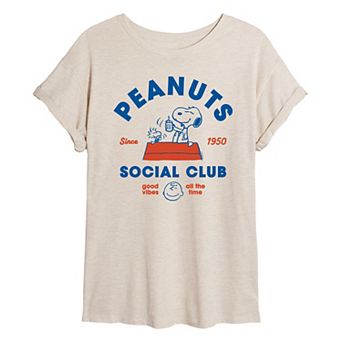 Juniors' Peanuts Social Club Since 1950 Oversized Tee