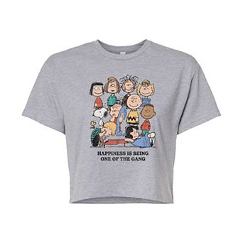 Juniors' Peanuts Happiness Is Being One Of The Gang Cropped Tee