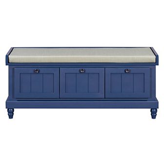 Merax Classic Storage Bench with Cushioned Seat and Three Drawers
