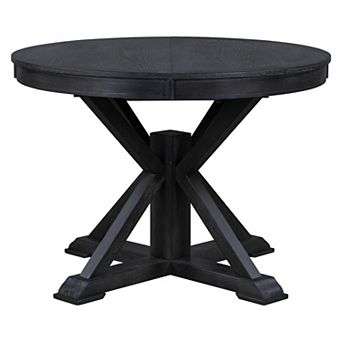 Merax Retro Functional Extendable Dining Table with a 12" Leaf