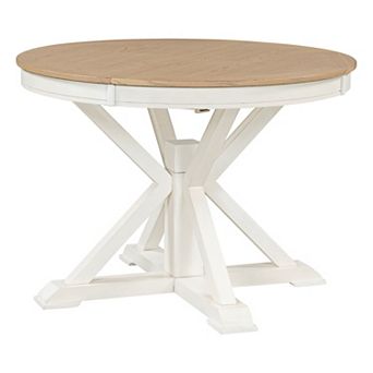 Merax Retro Functional Extendable Dining Table with a 12" Leaf