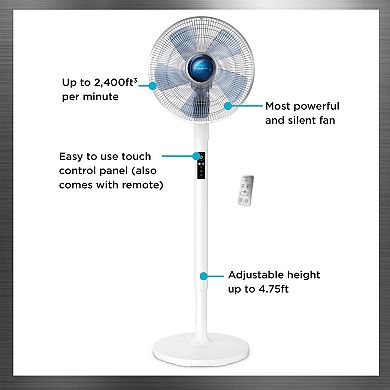 Rowenta Turbo Silence Extreme+ Stand Fan with Remote, Auto-Off Timer & Oscillation