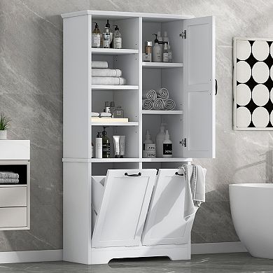 Merax Bathroom Storage Cabinet with Doors and Drawers