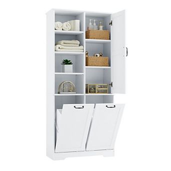 Merax Bathroom Storage Cabinet with Doors and Drawers